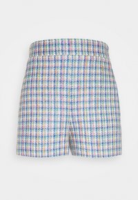 Kleurige tweedshorts met een geruit patroon in pastelkleuren. Heeft een soepele tailleband en een relaxte pasvorm.