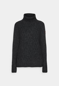 ÖVIK CABLE KNIT ROLLER NECK W - Striktrøje - dark grey
