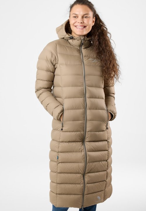 Manteau Doudoune Mi-long Femme - Taille 40 Marron - Col Fausse Fourrure - Occasion Très Bon état