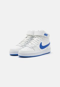Nike Sportswear COURT BOROUGH MID 2 UNISEX - Vysoké tenisky - summit white/hyper royal/white