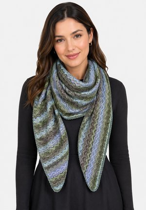 Faera, LEICHTER DREIECKSSCHAL ZICKZACKMUSTER ZIERKANTE MODISCH - Foulard - grün