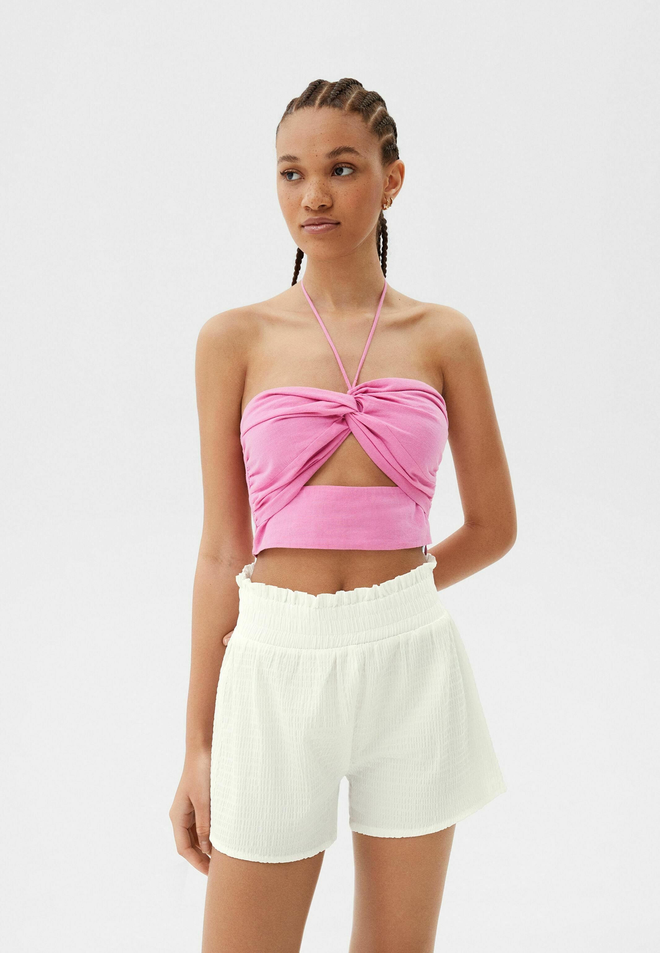 Bershka BERMUDA - Shorts - white/bianco - Zalando.it