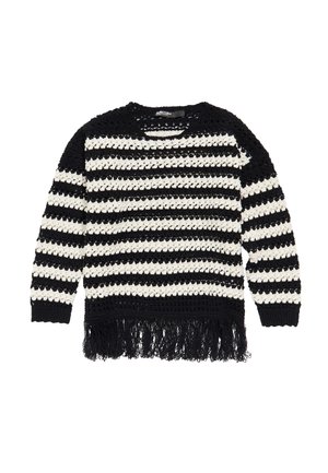 Bimba Y Lola CALADO FLECOS RAYAS - Jersey de punto - black