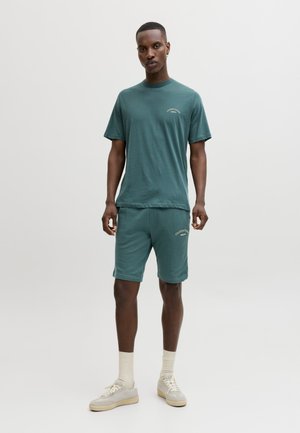 Jack & Jones JJCOLLEGE LOGO TEE SET - Σορτς - atlantic deep