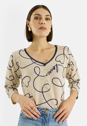 IMPRIMÉ CŒUR - Camiseta de manga larga - beige