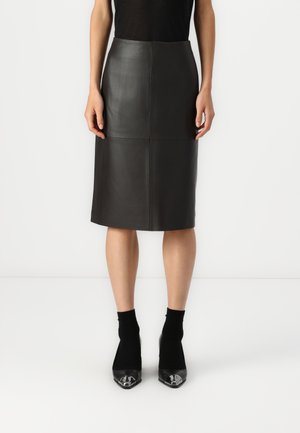 JAYAN - Jupe en cuir - black
