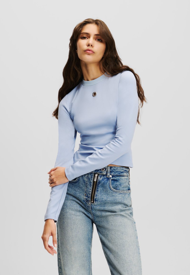 Karl Lagerfeld Jeans LONG-SLEEVED EYELET - Top s dlhým rukávom - eventide