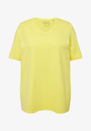 Ulla Popken V-AUSSCHNITT HALBARM - T-Shirt basic - lemon yellow