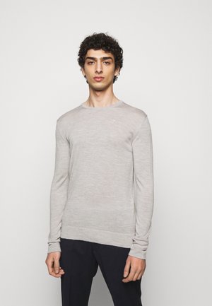 CREW NECK - Stickad tröja - stone grey melange