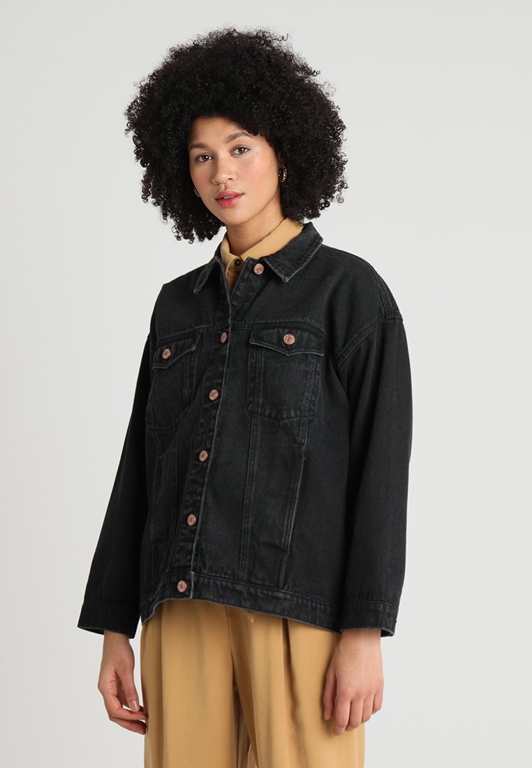 monki black denim jacket