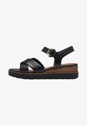 Platform sandals - black leather