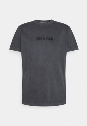 OUTLINE LOGO WASHED TEE - T-shirt con stampa - black