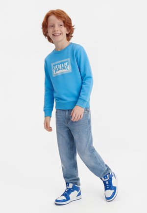 Versace FELPA CONTRAST LOGO UNISEX - Sweater - blue/bianco