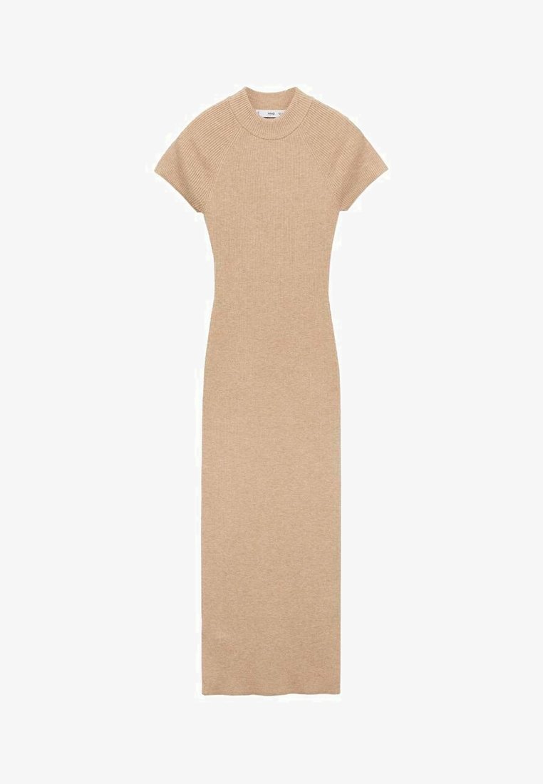 gold glitter knit lace back midi dress from new look New Look metallic knitted midi dress in gold