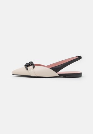Ballerinaskor med slingback - off-white