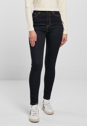 Urban Classics HIGH WAIST  - Skinny džíny - darkblue raw