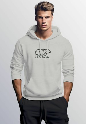 AUFDRUCK POLYGON DESIGN BÄR BEAR TIERMOTIV OUTDOOR FASHION STREETSTYLE  - Hoodie - polygon urban grey