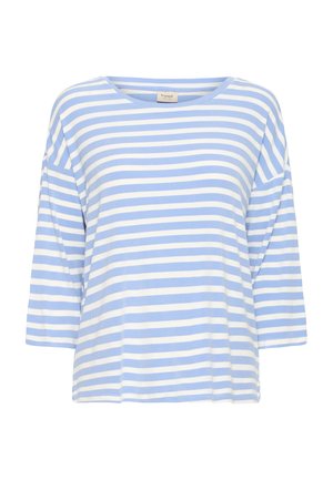 Lopergav lõdvalt langev pikkade varrukatega särk, mis on hele siniste ja valgete horisontaalsete triipudega ning ümmarguse kaelusega.