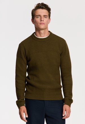 PERRY STRUCTURED  - Strickpullover - green olive