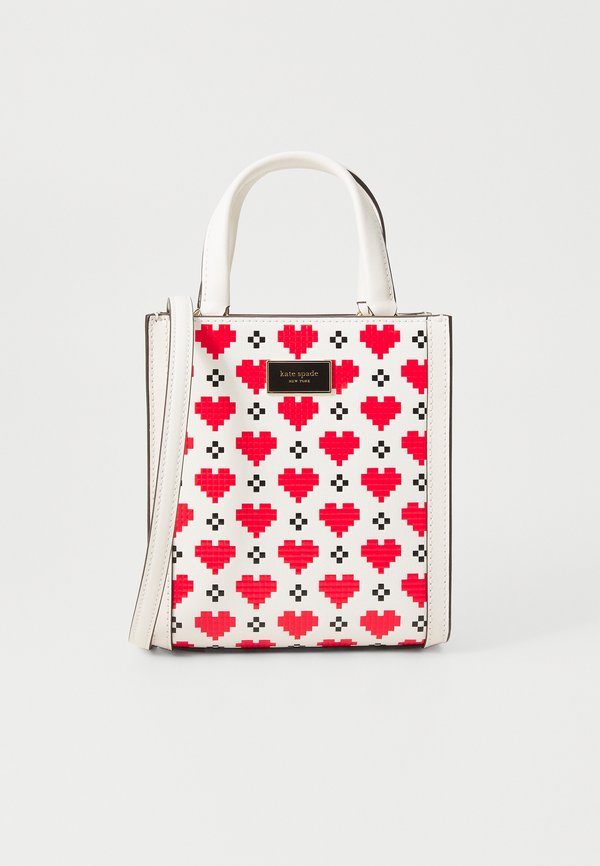 MANHATTAN PIXEL HEARTS EMBOSSED  - Handbag - cream3