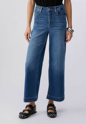 WITH RHINESTONES - Jeans a zampa - blue