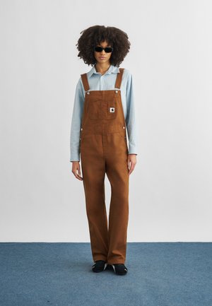 Carhartt WIP BIB OVERALL STRAIGHT - Delovne kavbojke na naramnice - hamilton brown rinsed