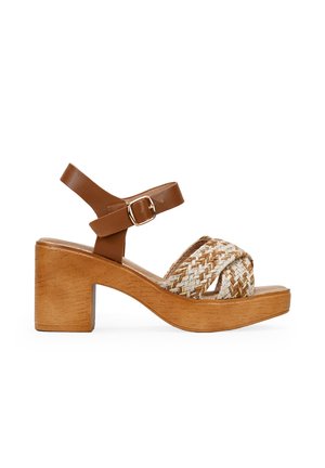 High heeled sandals - marron
