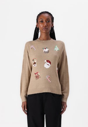 JDYCANDY X MAS O NECK - Strikkegenser - silver mink