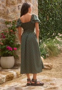 Next PUFF SLEEVE MIDI  - REGULAR FIT - Päevakleit - teal ecru