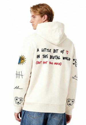 BRUTAL TATTOO EMBROIDERY UNISEX ZIPPED  - Sweater met rits - off-white