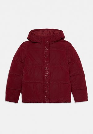 Guess, JUNIOR  HOODED PUFFER - Зимно яке - beet juice red