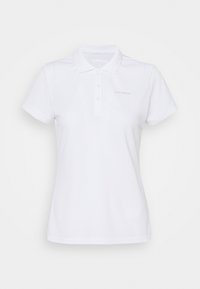 Bílá polo košile z hladké tkaniny, s klasickým límečkem, zapínáním na tři knoflíky a krátkými rukávy. Jemné logo značky na hrudi.