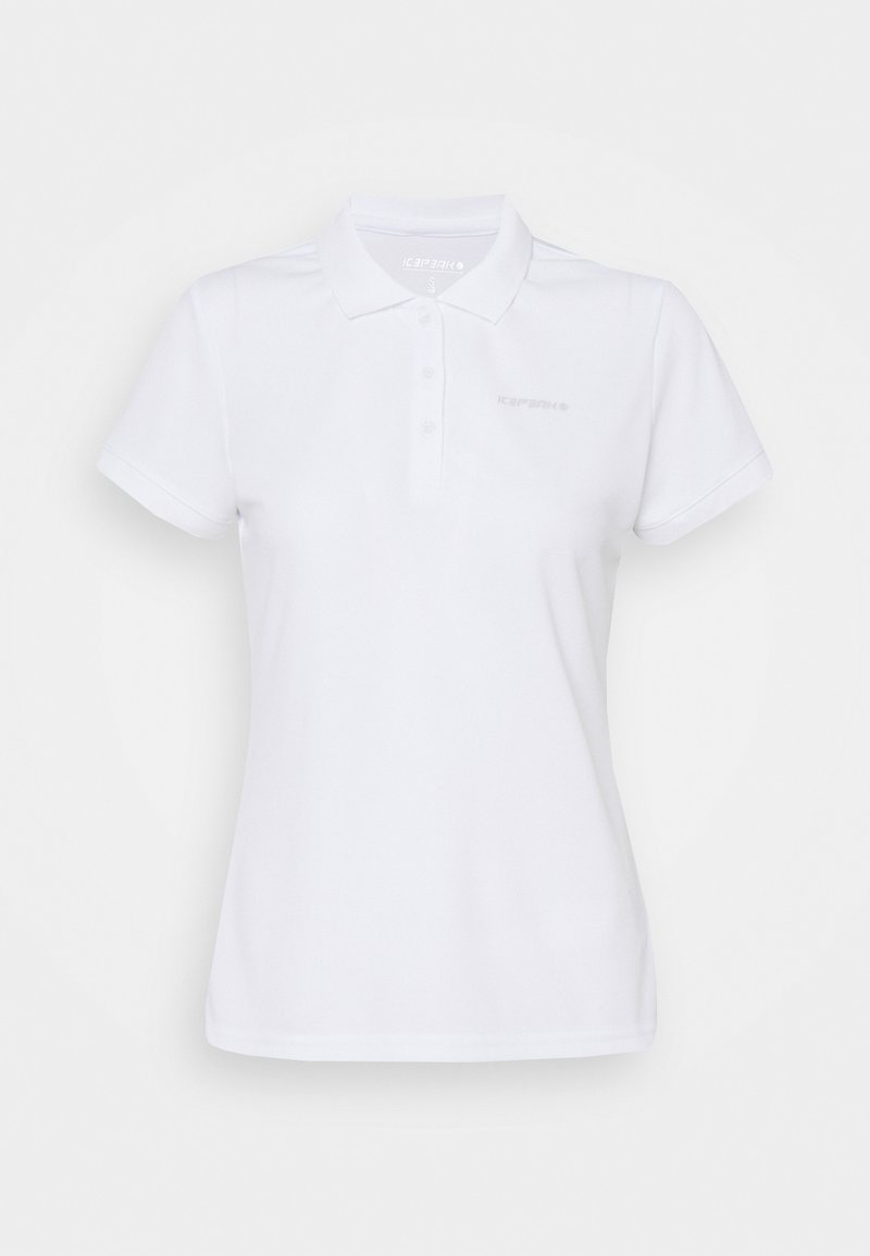 Bílá polo košile z hladké tkaniny, s klasickým límečkem, zapínáním na tři knoflíky a krátkými rukávy. Jemné logo značky na hrudi.