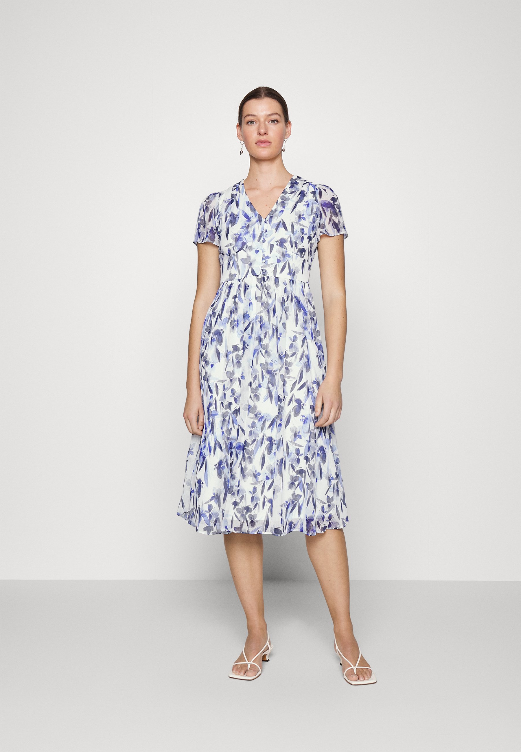dkny white floral dress