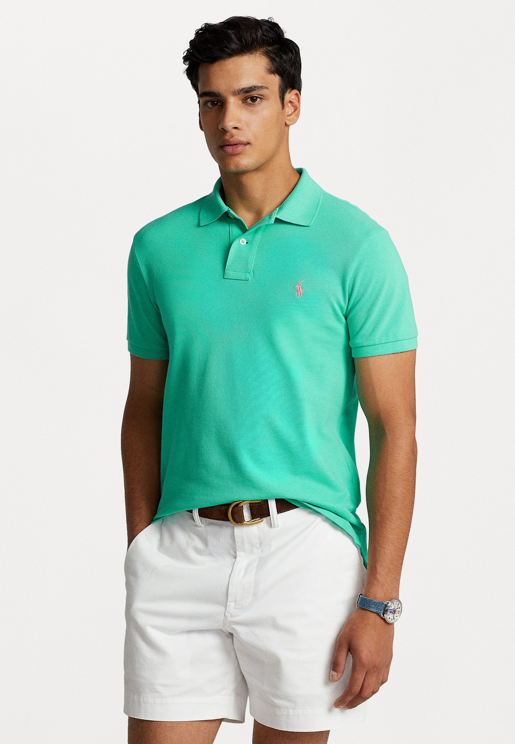 Polo Ralph Lauren SLIM FIT MESH POLO SHIRT - Koszulka polo/błękit