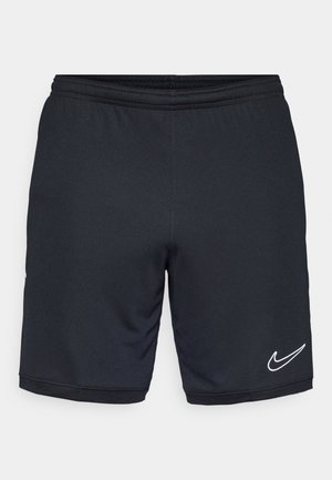 Mustad mustus sportlikud lühikesed püksid, millel on sile ja kerge kude, elastne vöökoht ning valge Nike logo aktsent alläärtes.