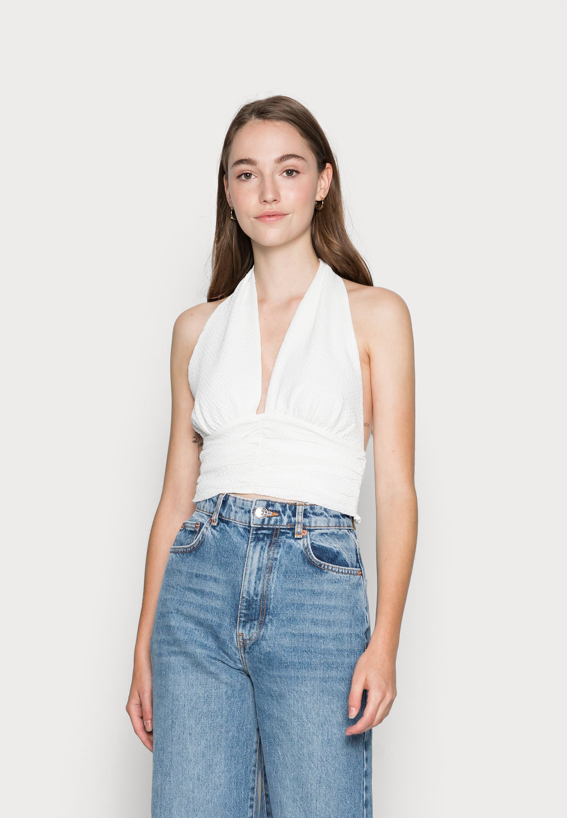 Gina Tricot MIA HALTERNECK - Top - offwhite/crème - Zalando.nl