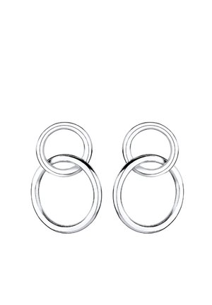 BICOLOR HOOP STUD - Korvakorut - silver-coloured