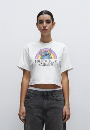 Disney LILO AND STITCH STITCH RAINBOW - T-Shirt print - white