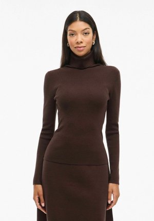 VIAMARIA ROLLNECK  - Striktrøje - coffee bean