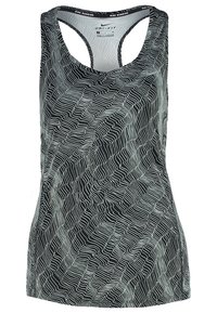 Débardeur Dri-FIT noir et blanc avec un motif ondulé, design dos nageur, tissu léger et col rond.