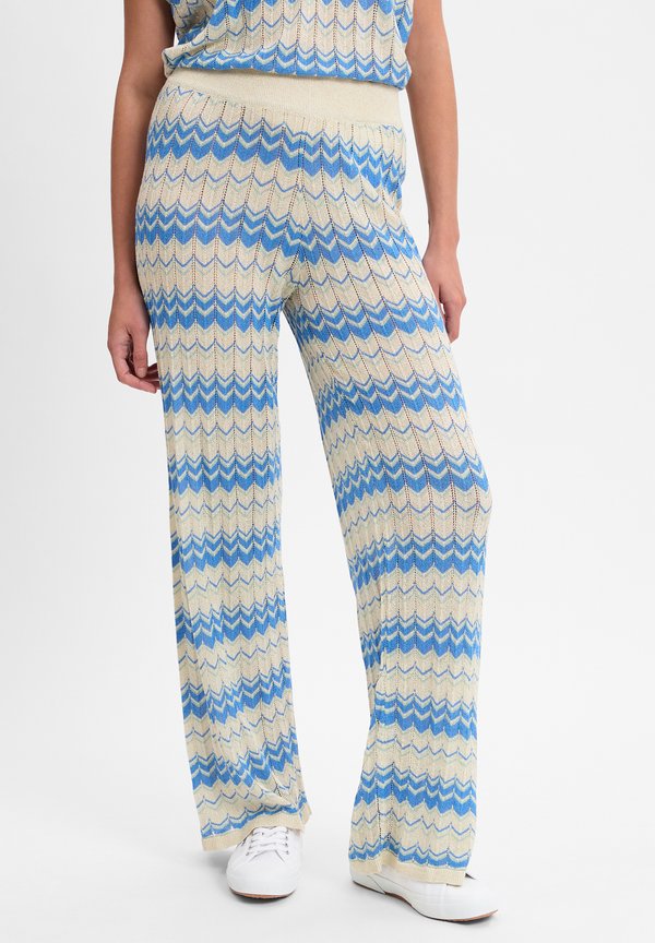 EMBER GLITTER - Stoffhose - sand blau