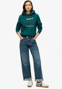 Superdry & Co LOGO  - Jersey con capucha - deep teal