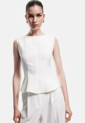 SLEEVELESS PEPLUM - Blusa - white