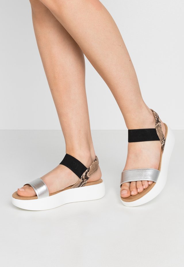 Platform sandals - silver/rose
