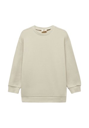 Felpa beige con texture, maniche lunghe, scollo rotondo, polsini a costine e orlo dritto. Realizzata in un materiale morbido e traspirante.