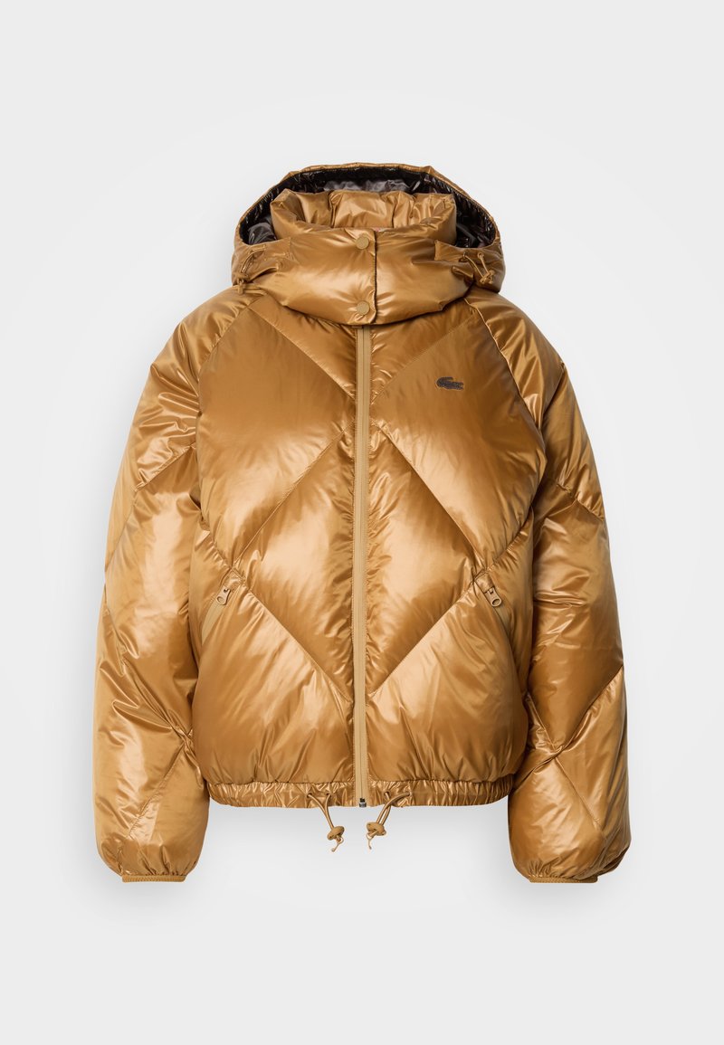Lacoste Gewatteerde jas lichtbruin