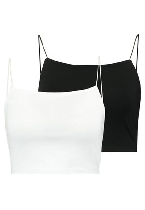 CROP SINGLET 2 PACK - Top - black/white