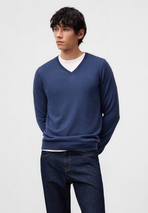 V-NECK - Maglione - blue