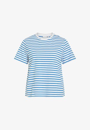 VILA, T-SHIRT RUNDHALS - T-shirt imprimé - victoria blue